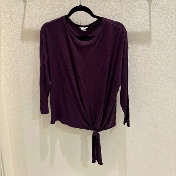 Caslon Tops - Caslon Women's Purple Tie-Front Top size petite small